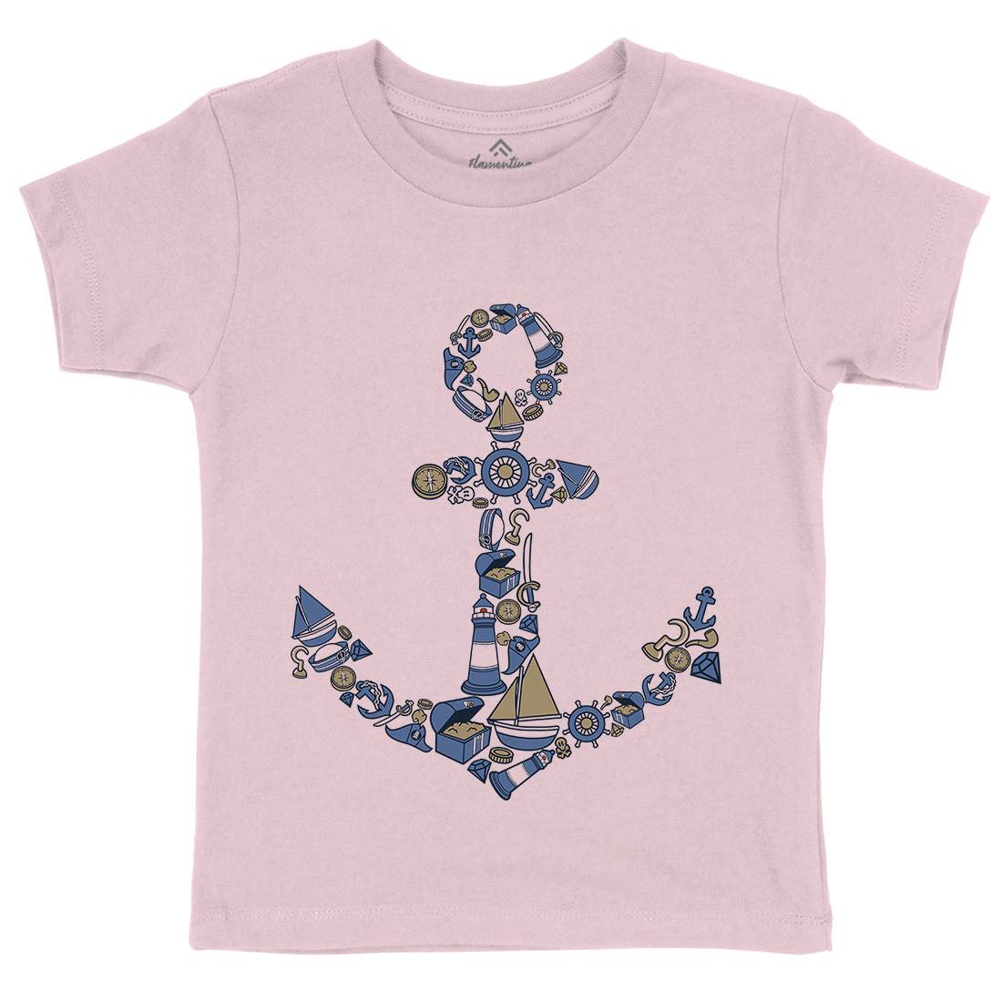 Anchor Kids Organic Crew Neck T-Shirt Navy C479