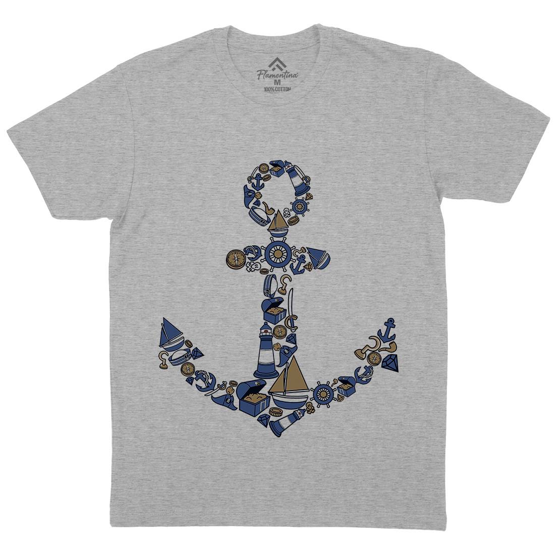 Anchor Mens Crew Neck T-Shirt Navy C479