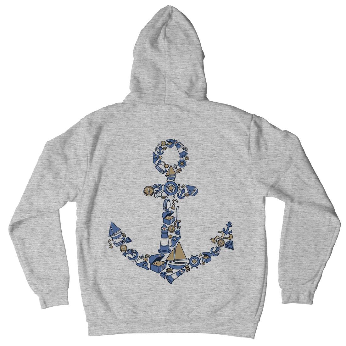 Anchor Mens Hoodie With Pocket Navy C479