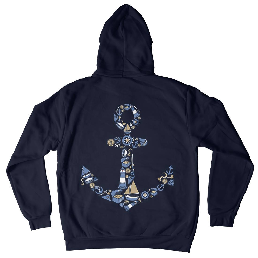 Anchor Mens Hoodie With Pocket Navy C479