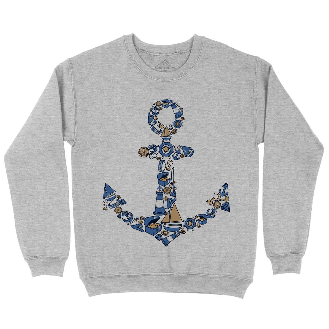 Anchor Mens Crew Neck Sweatshirt Navy C479