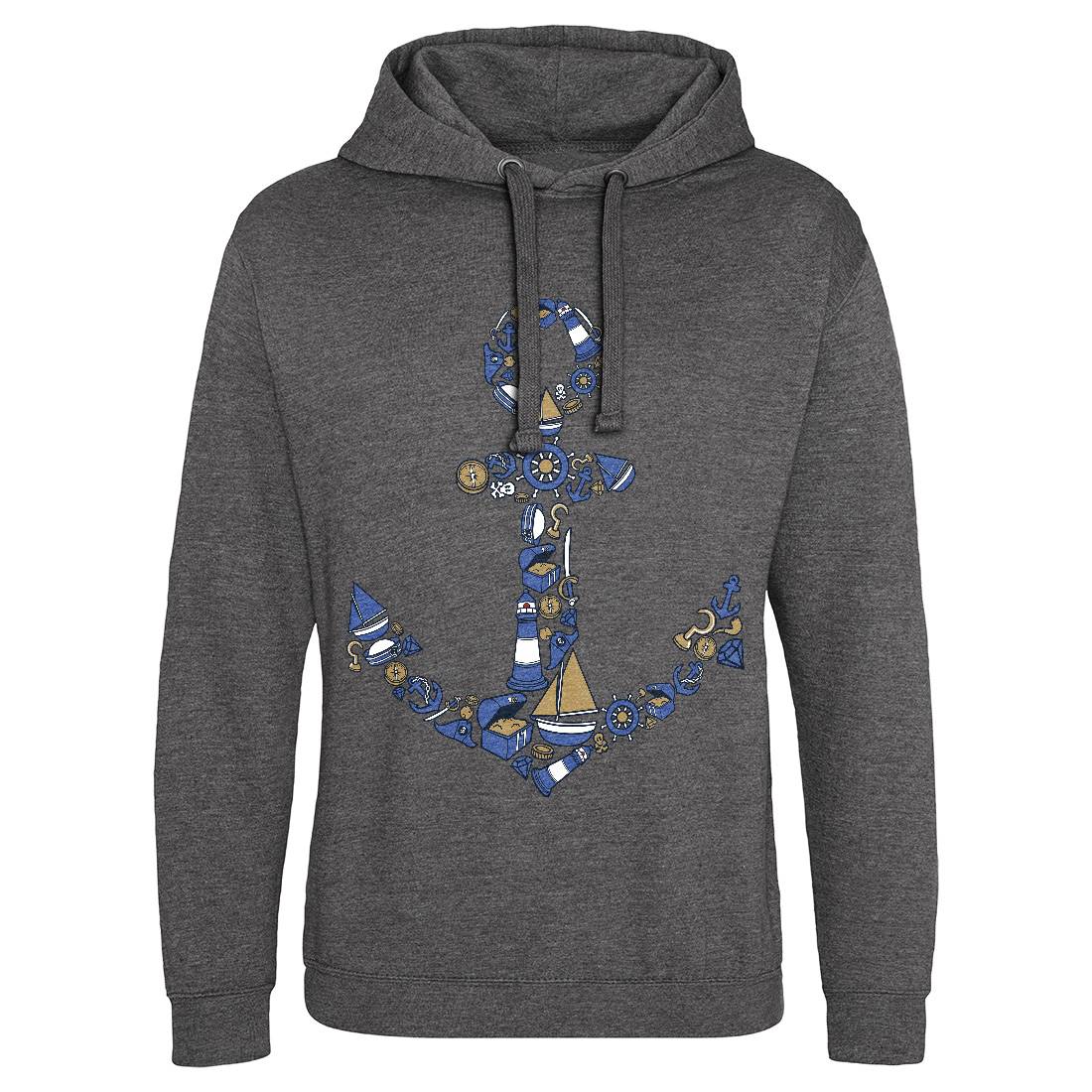 Anchor Mens Hoodie Without Pocket Navy C479
