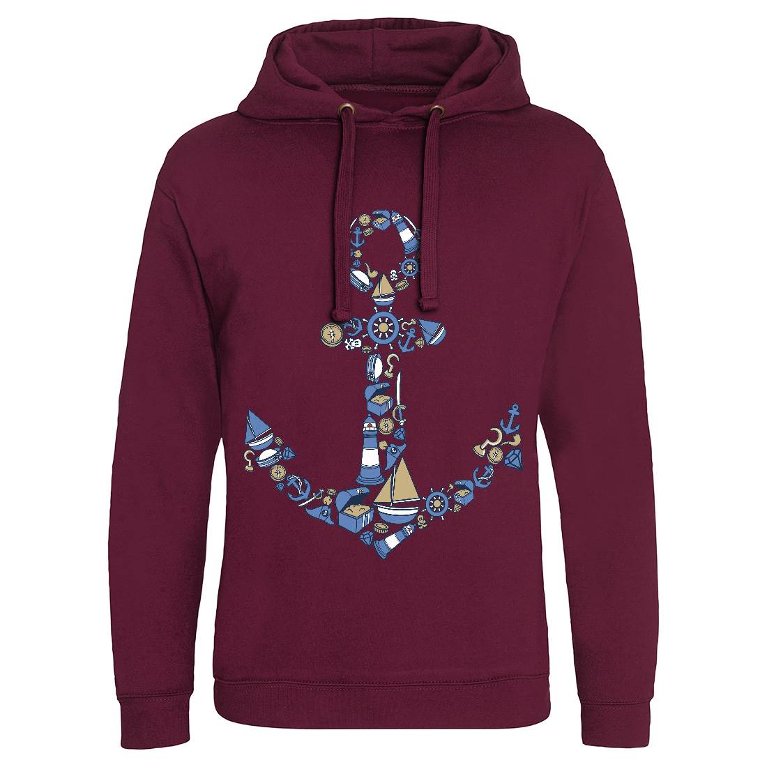 Anchor Mens Hoodie Without Pocket Navy C479