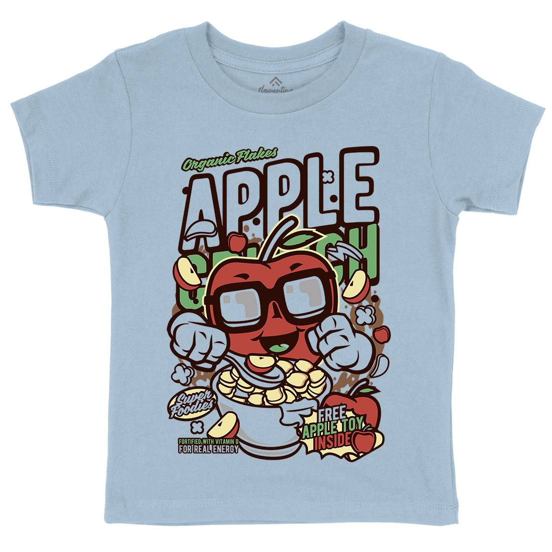 Apple Crunch Kids Organic Crew Neck T-Shirt Food C480