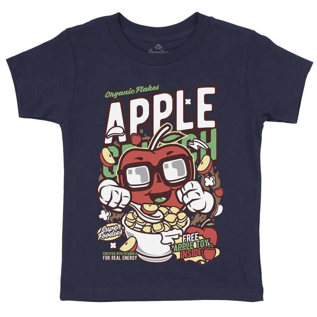 Apple Crunch Kids Organic Crew Neck T-Shirt Food C480