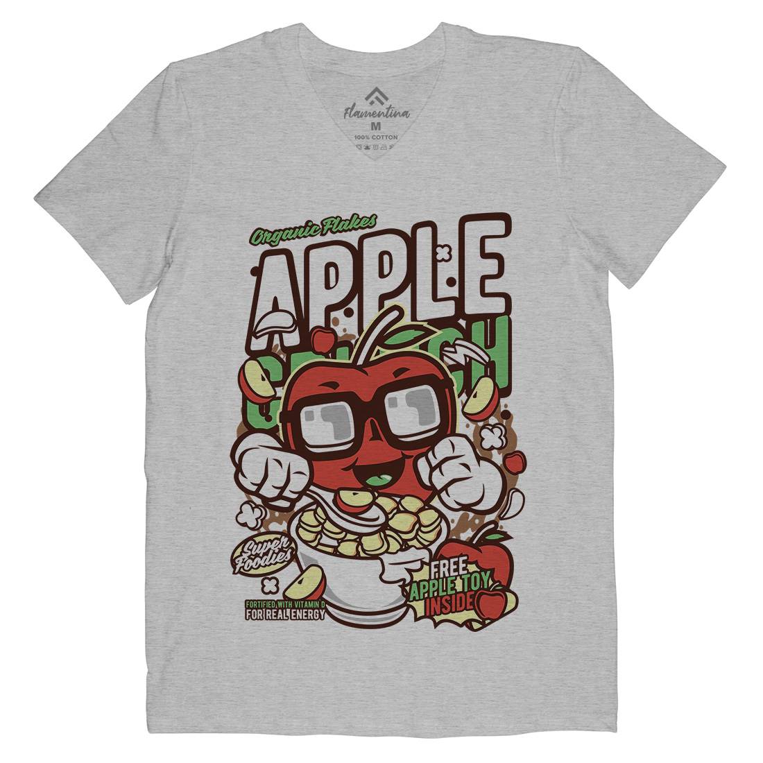 Apple Crunch Mens V-Neck T-Shirt Food C480
