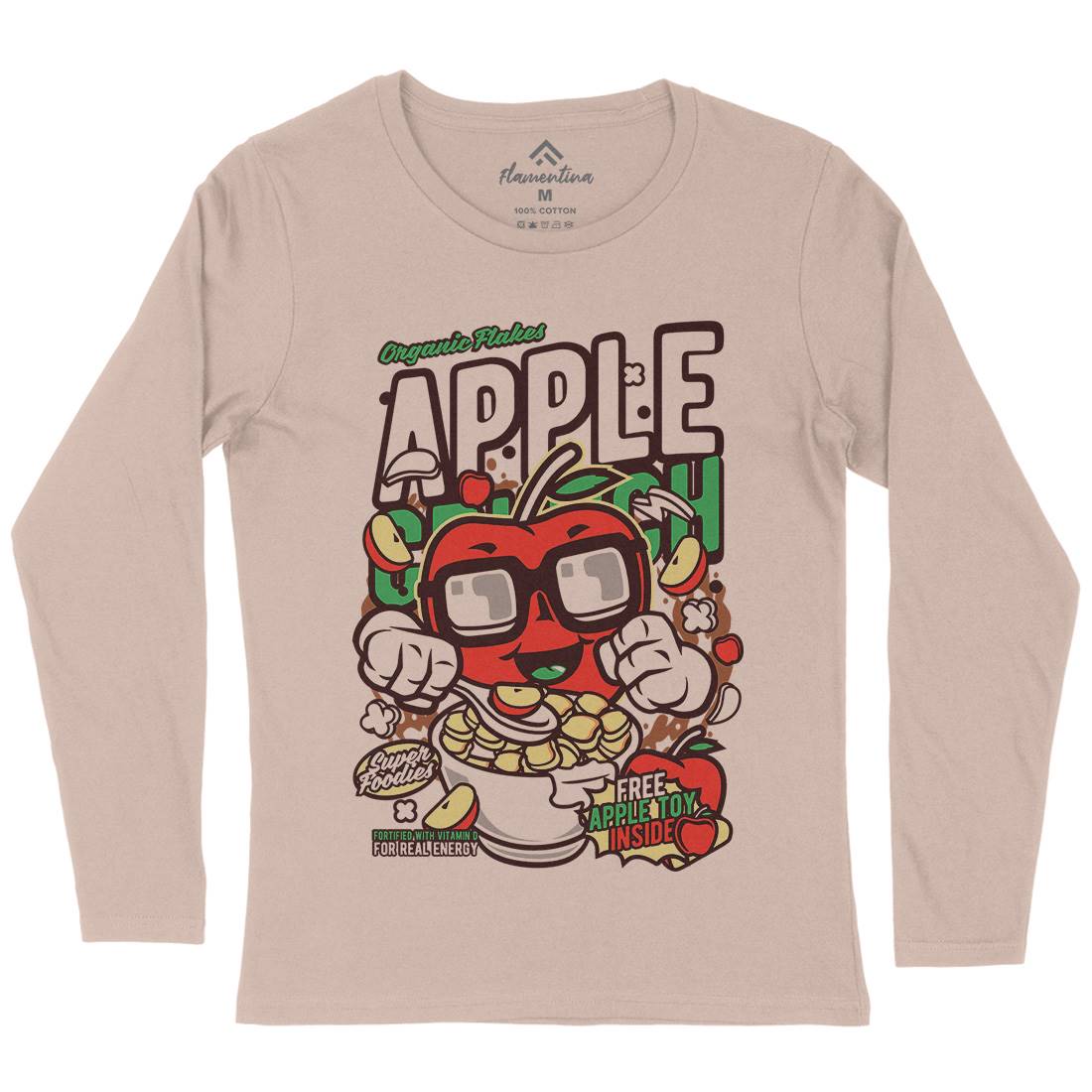 Apple Crunch Womens Long Sleeve T-Shirt Food C480