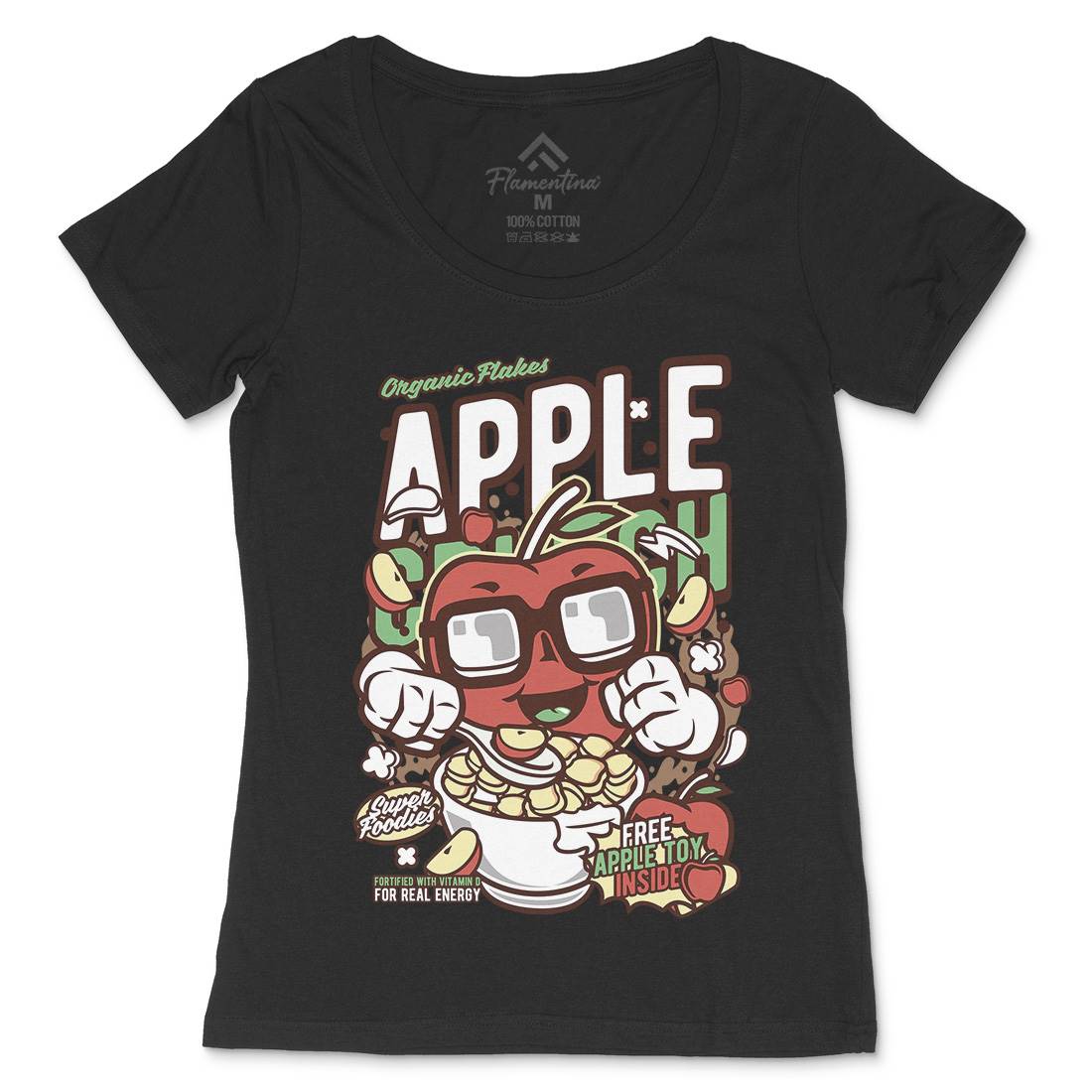 Apple Crunch Womens Scoop Neck T-Shirt Food C480