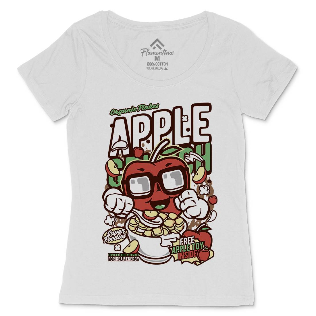 Apple Crunch Womens Scoop Neck T-Shirt Food C480