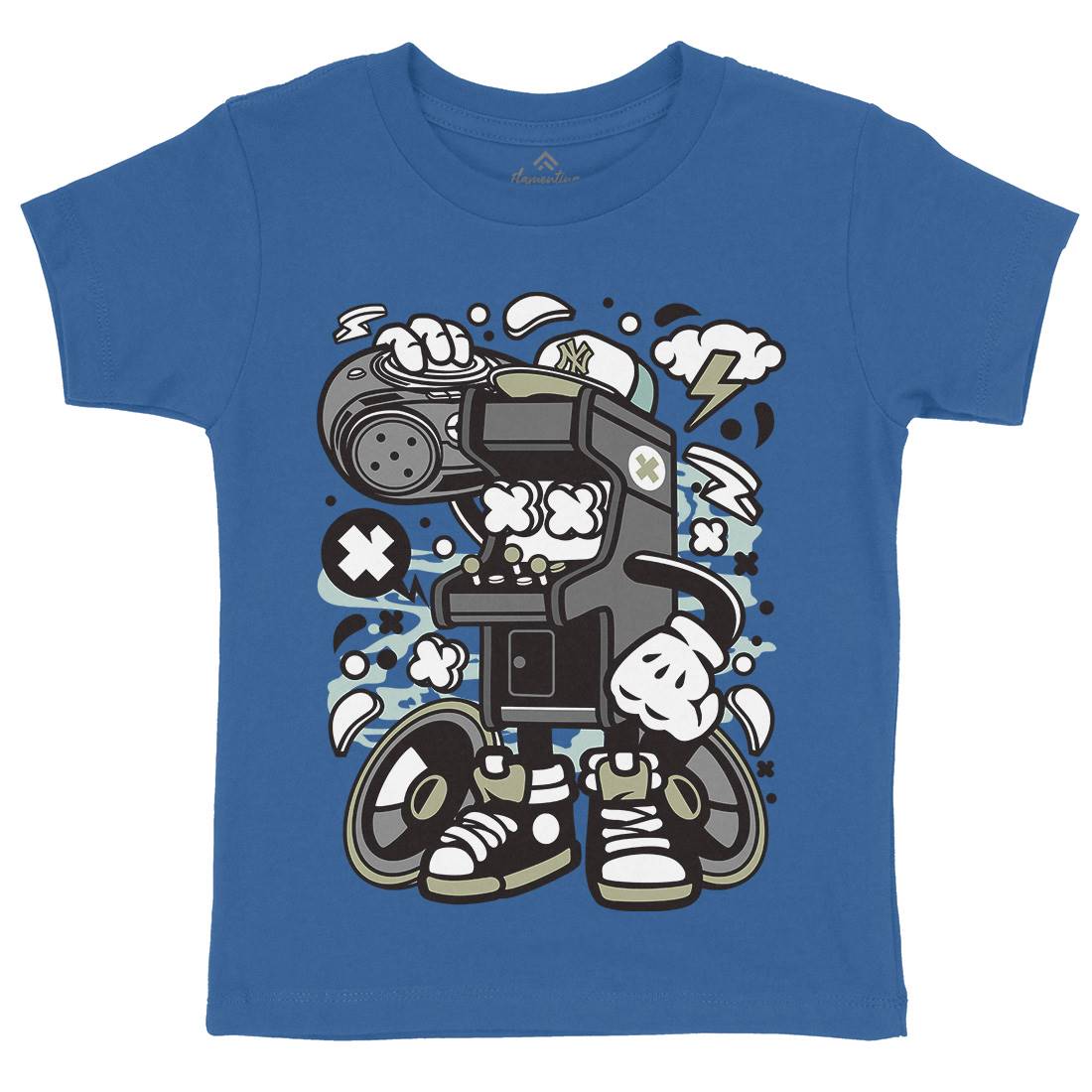 Arcade Game Boombox Kids Crew Neck T-Shirt Geek C481