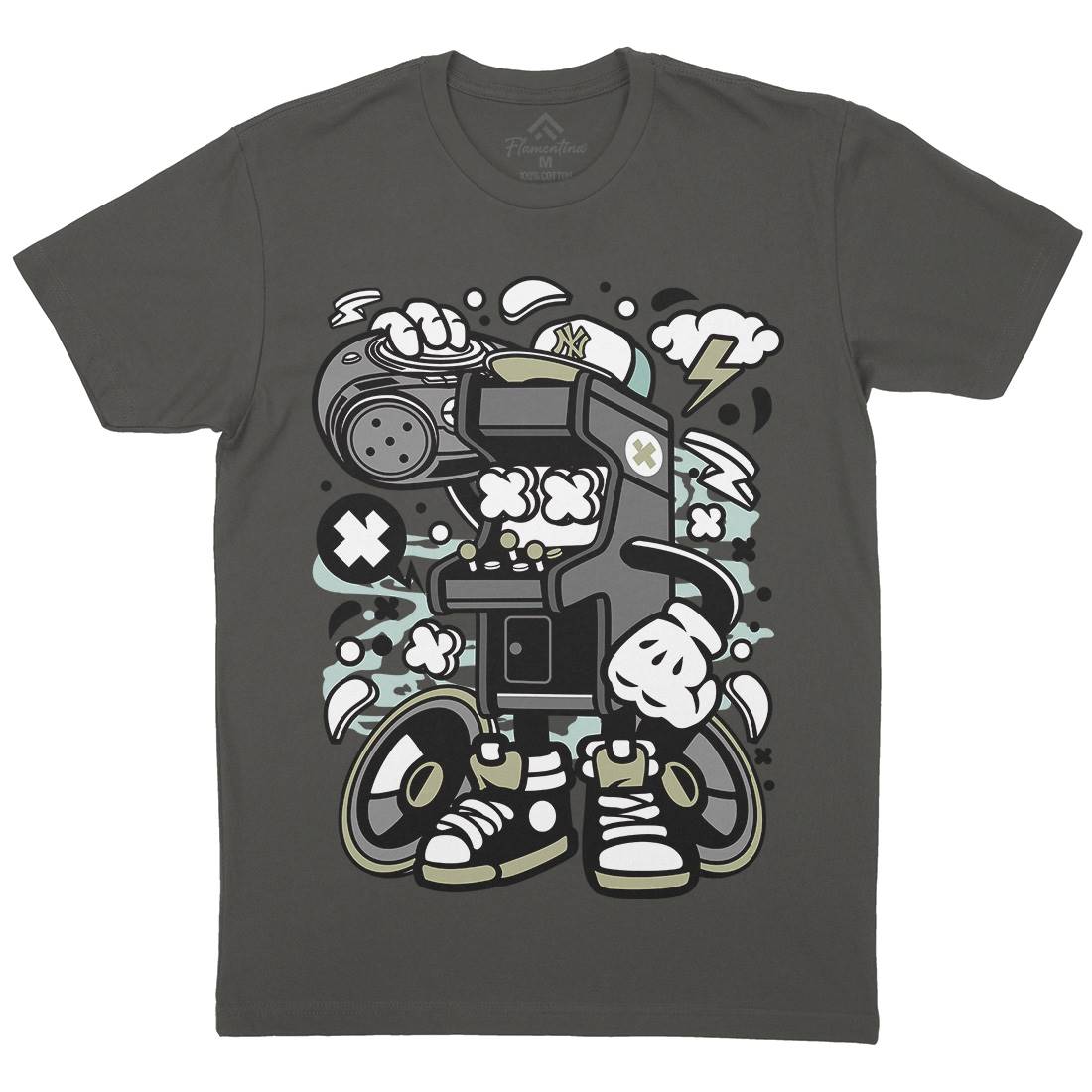 Arcade Game Boombox Mens Crew Neck T-Shirt Geek C481