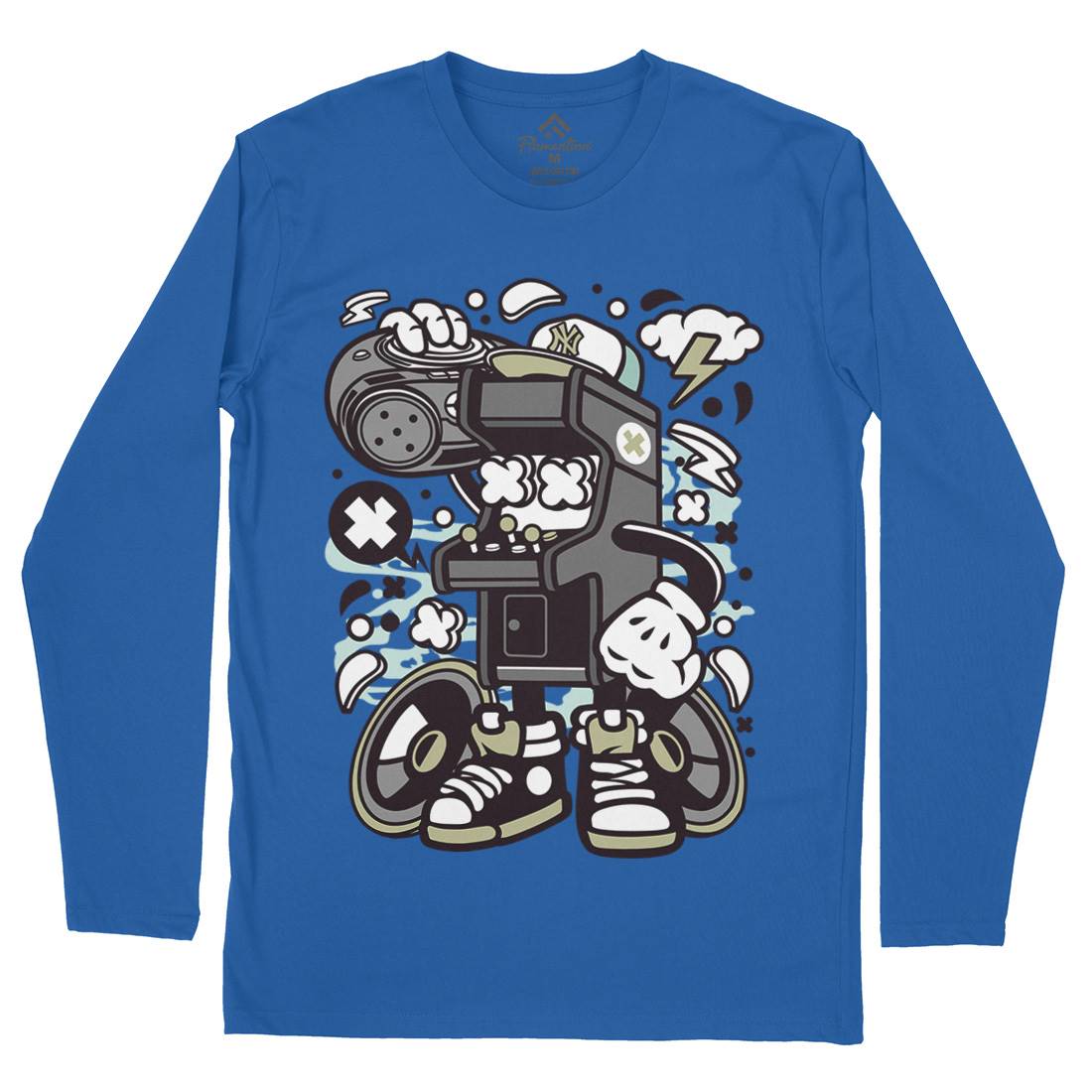 Arcade Game Boombox Mens Long Sleeve T-Shirt Geek C481