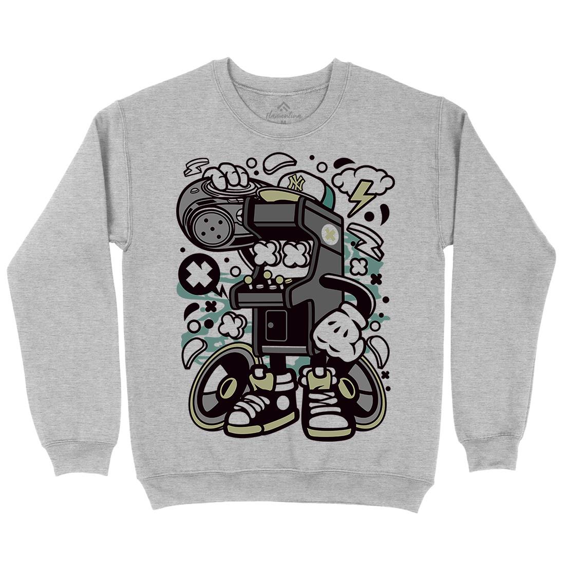 Arcade Game Boombox Kids Crew Neck Sweatshirt Geek C481