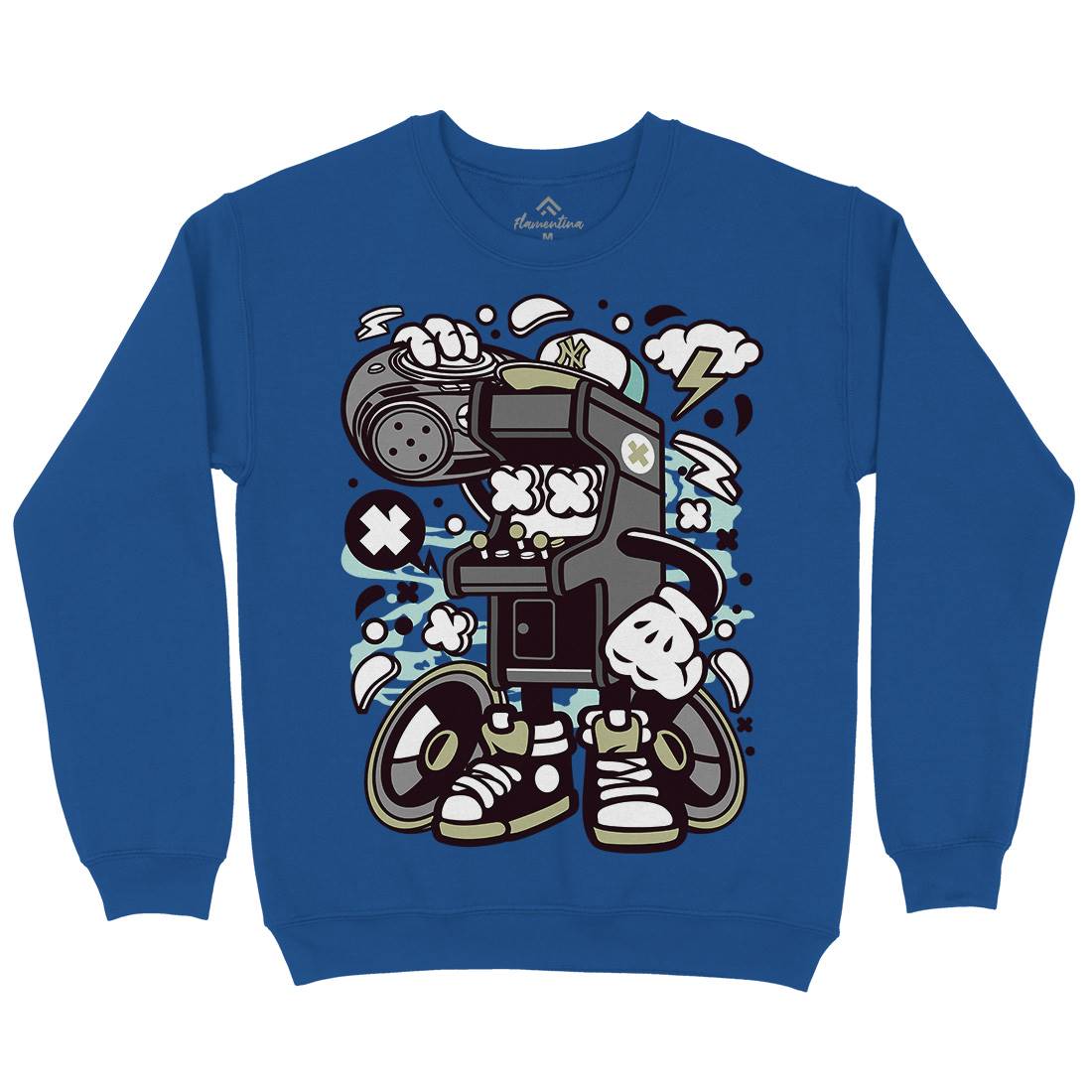 Arcade Game Boombox Mens Crew Neck Sweatshirt Geek C481