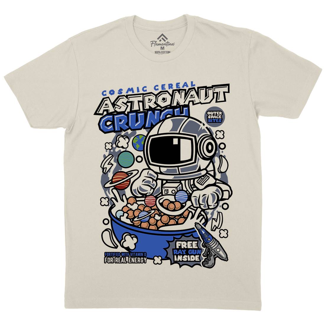 Astronaut Crunch Mens Organic Crew Neck T-Shirt Food C483
