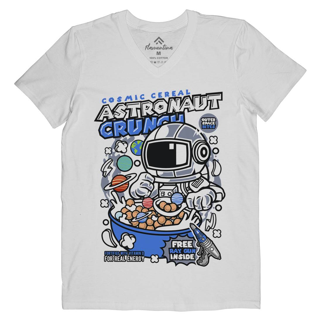 Astronaut Crunch Mens V-Neck T-Shirt Food C483