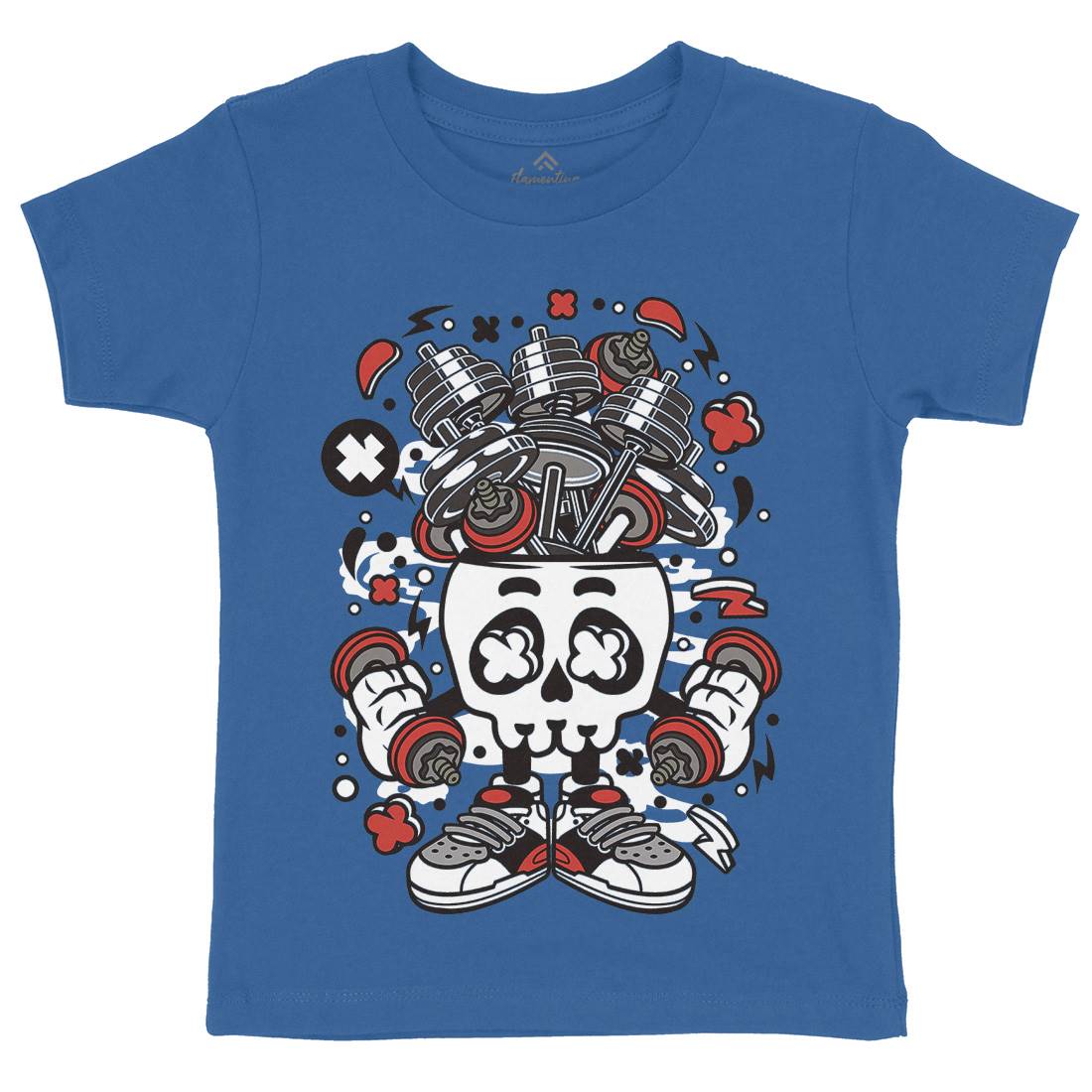 Barber Skull Head Kids Crew Neck T-Shirt Barber C485
