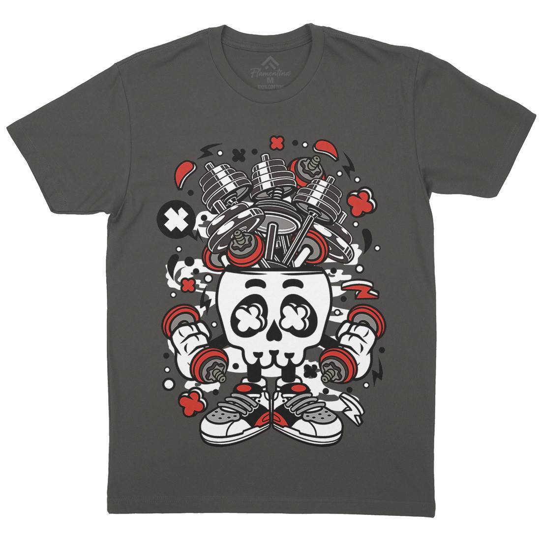 Barber Skull Head Mens Organic Crew Neck T-Shirt Barber C485