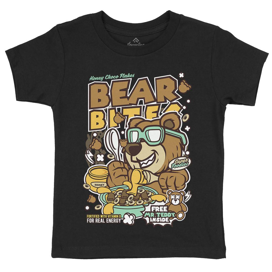 Bear Bites Kids Organic Crew Neck T-Shirt Food C488