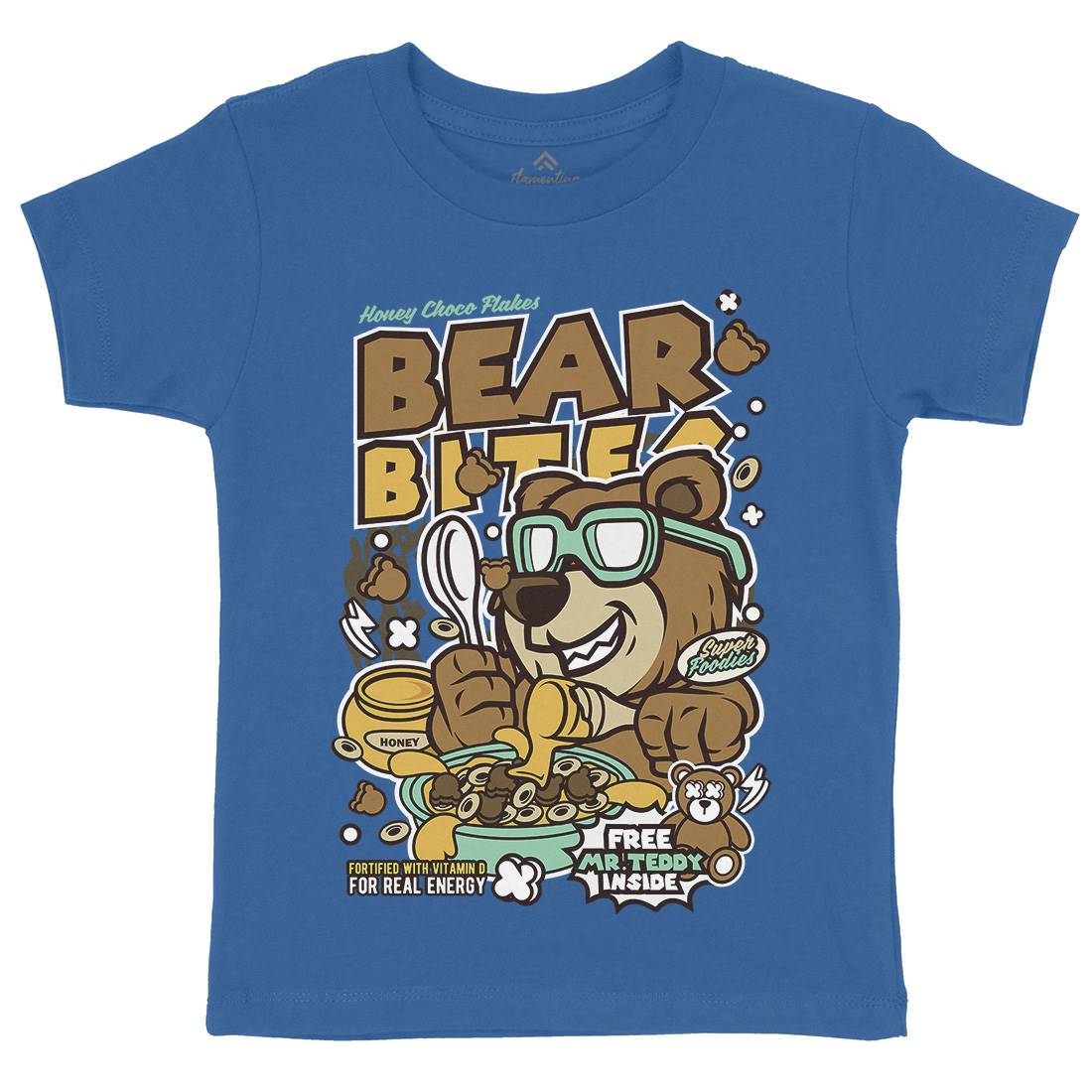 Bear Bites Kids Crew Neck T-Shirt Food C488