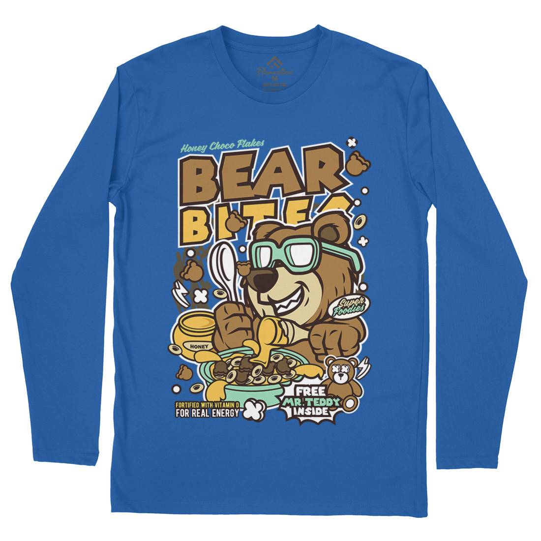 Bear Bites Mens Long Sleeve T-Shirt Food C488
