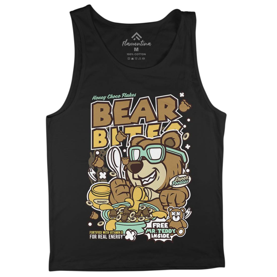 Bear Bites Mens Tank Top Vest Food C488