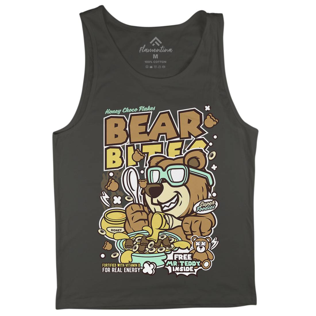 Bear Bites Mens Tank Top Vest Food C488
