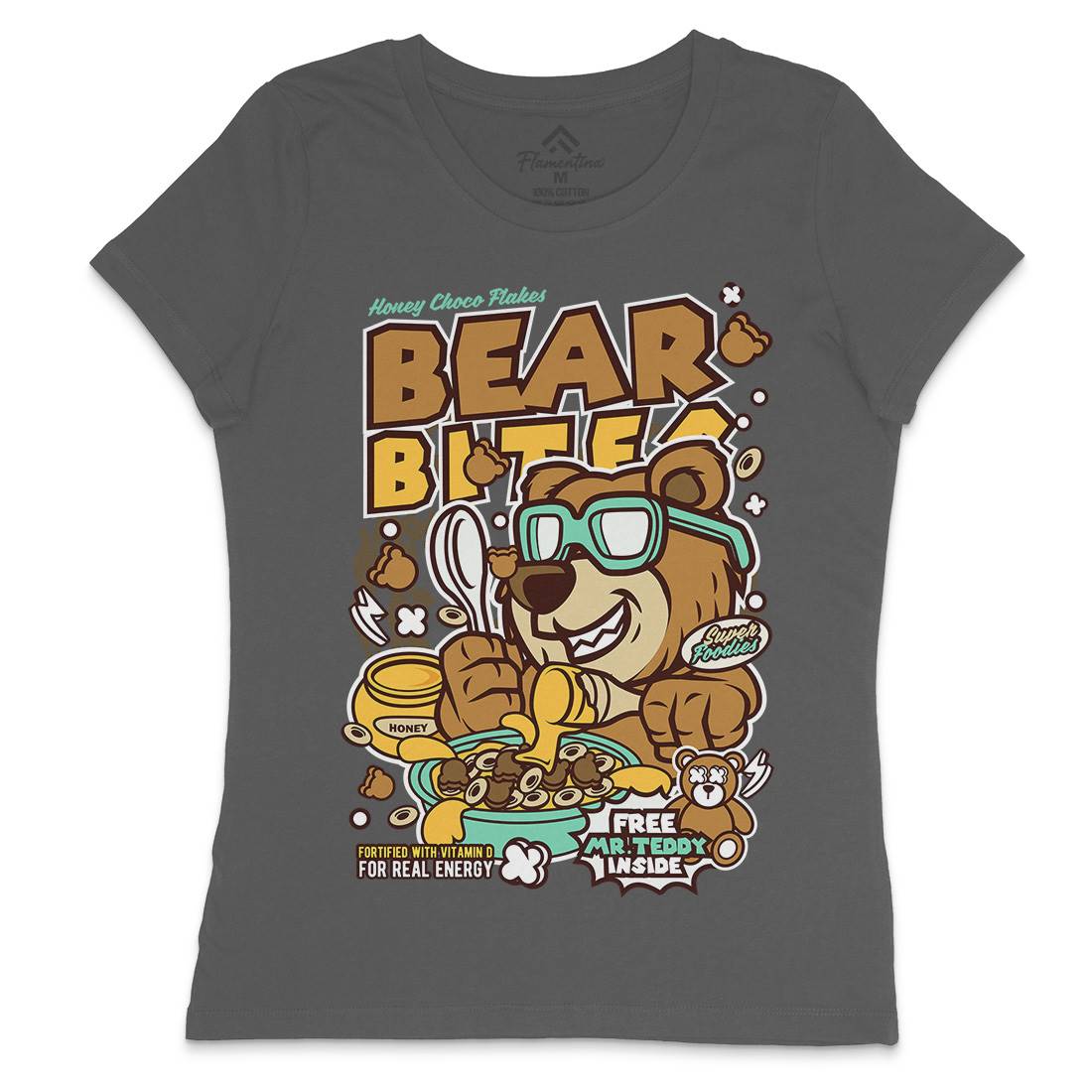 Bear Bites Womens Crew Neck T-Shirt Food C488