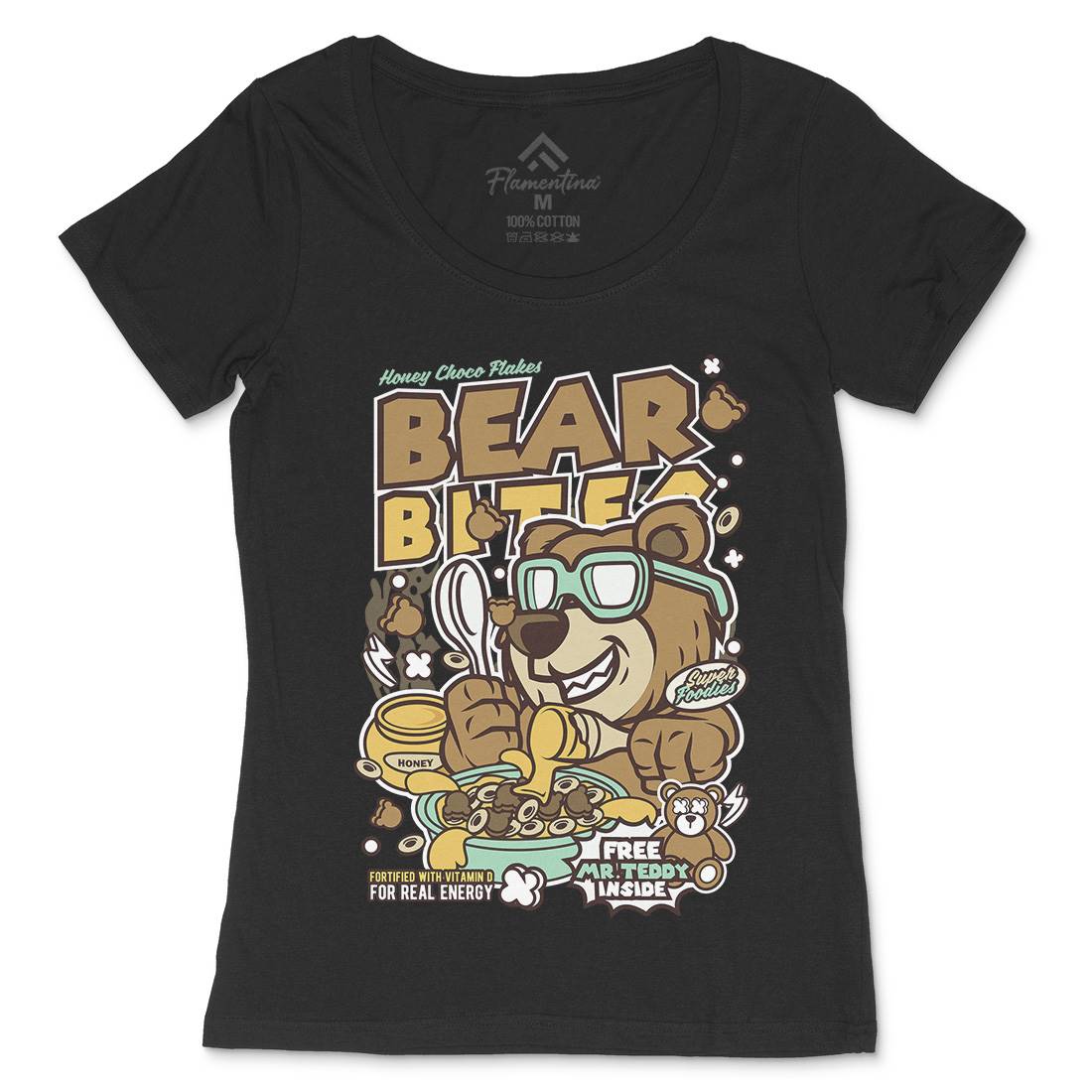 Bear Bites Womens Scoop Neck T-Shirt Food C488