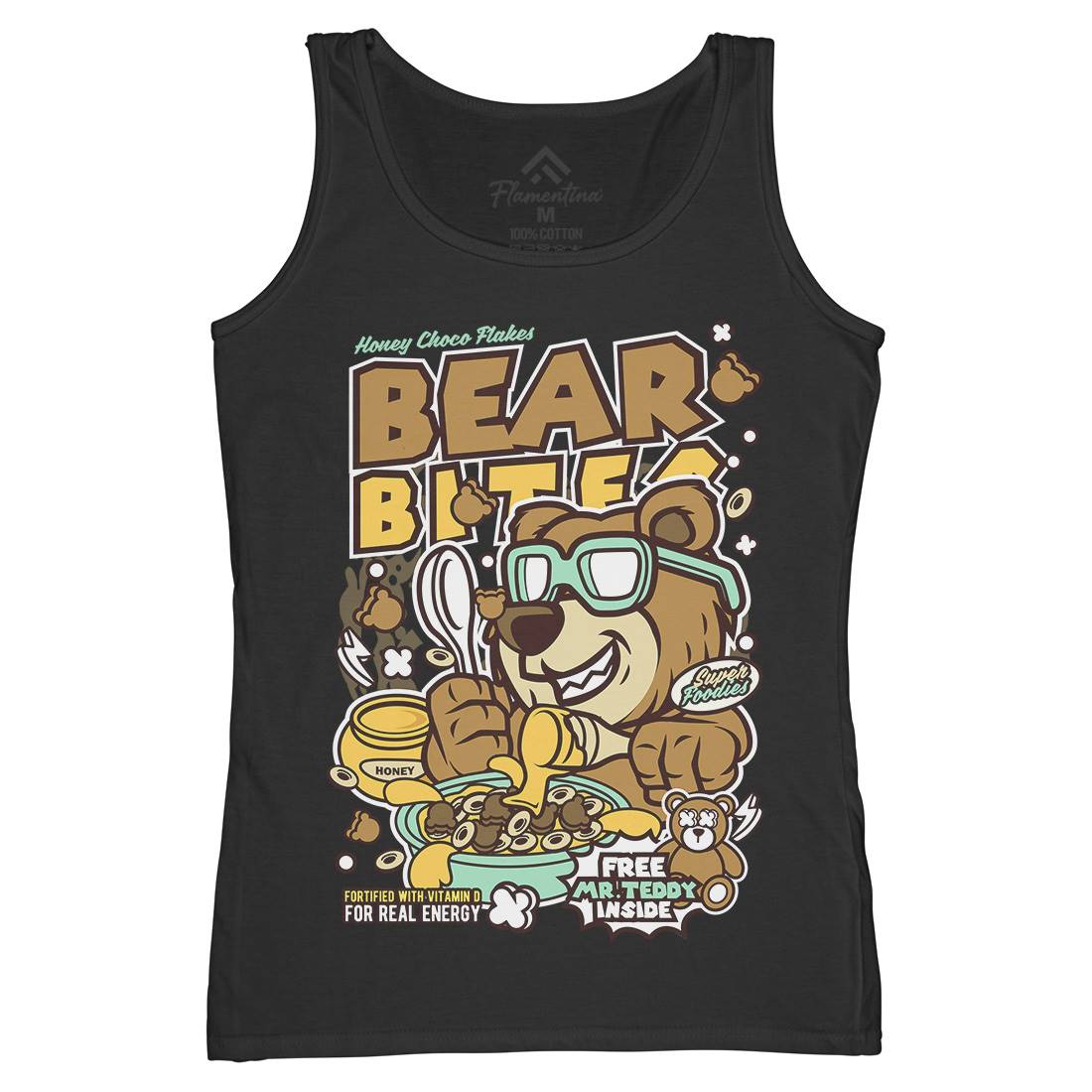 Bear Bites Womens Organic Tank Top Vest Food C488