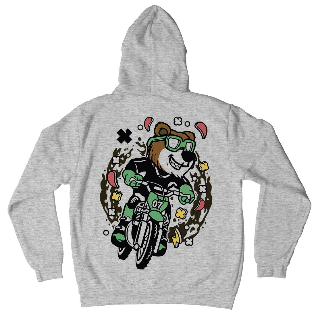 Bear Motocross Rider Kids Crew Neck Hoodie Motorcycles C490