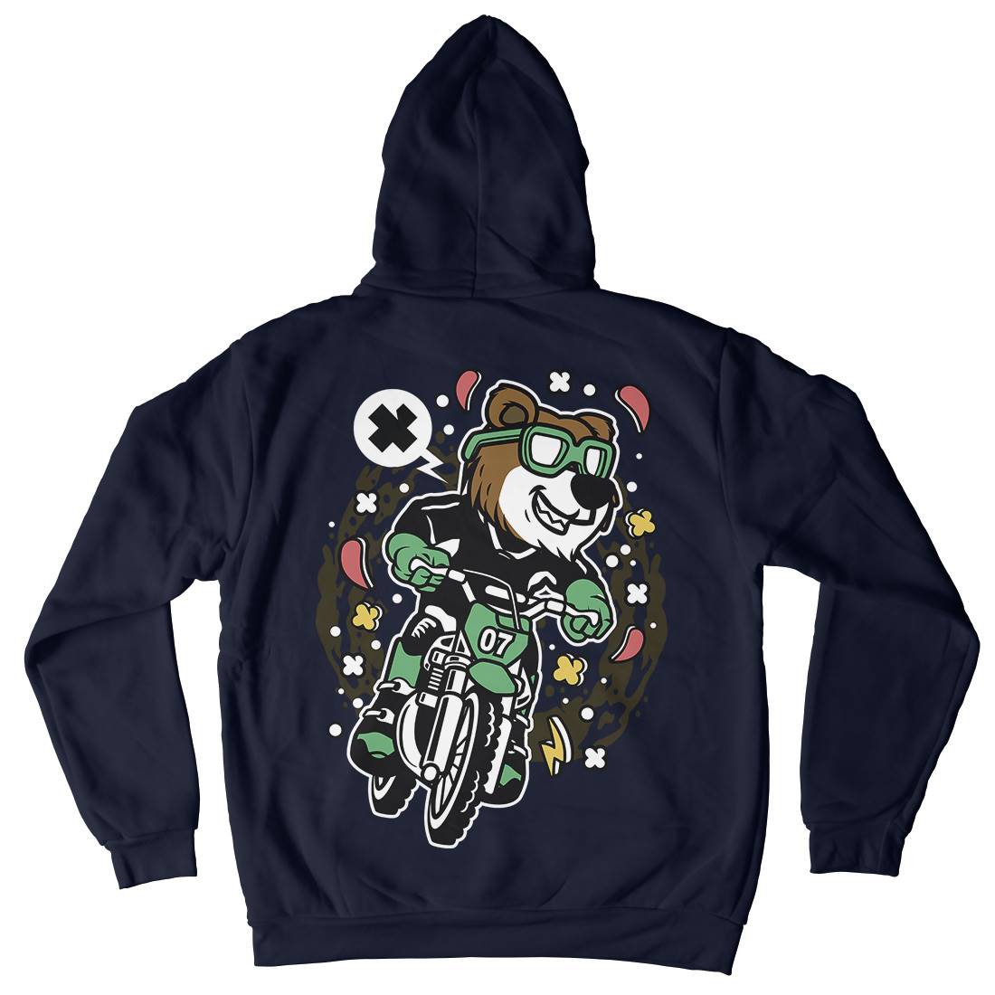 Bear Motocross Rider Kids Crew Neck Hoodie Motorcycles C490