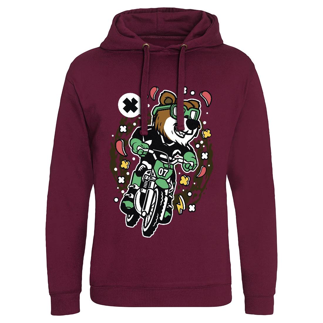 Bear Motocross Rider Mens Hoodie Without Pocket Motorcycles C490