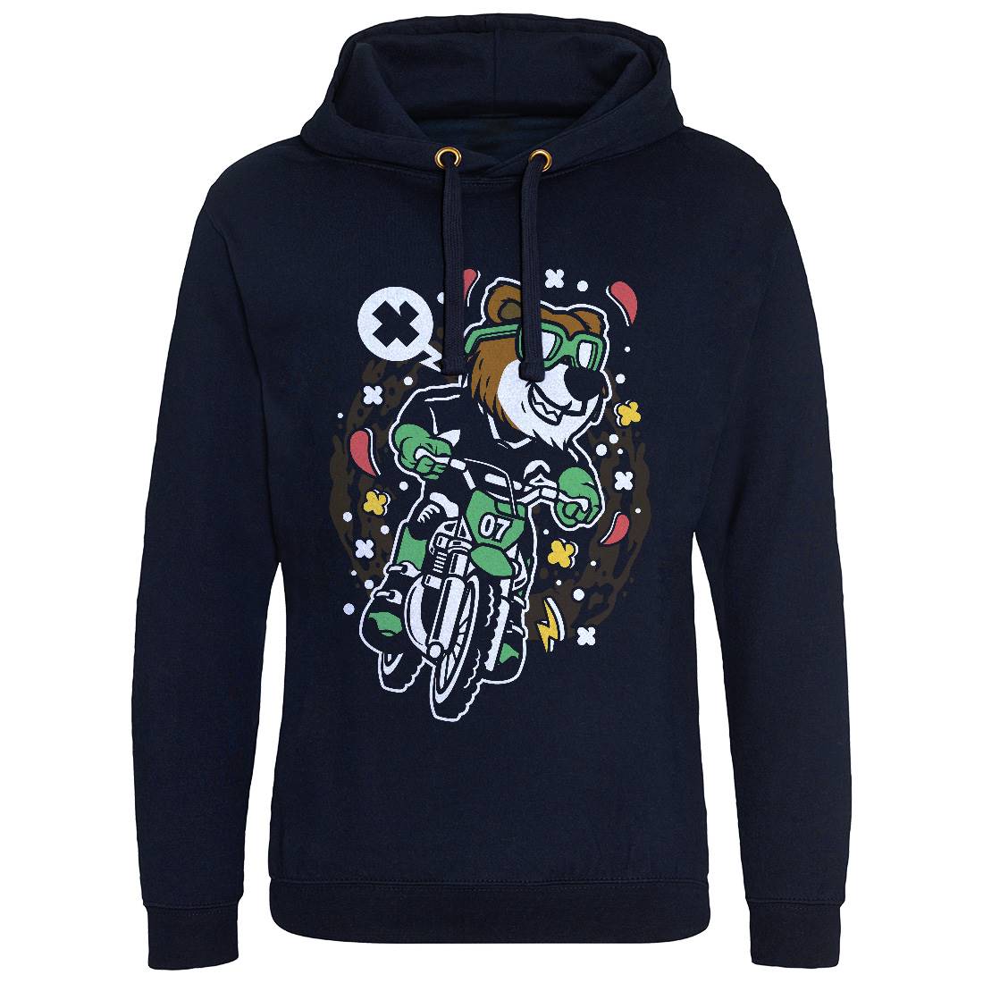 Bear Motocross Rider Mens Hoodie Without Pocket Motorcycles C490