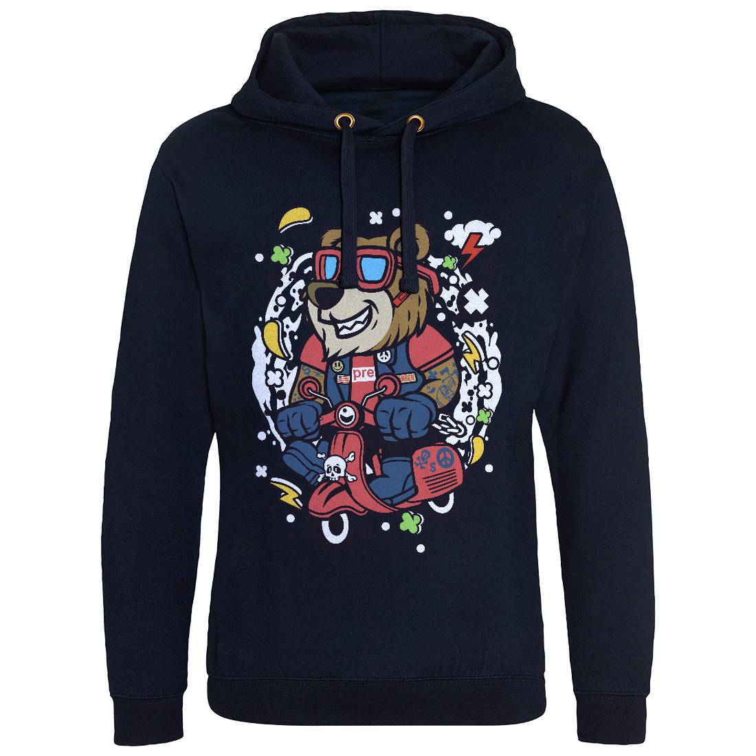 Bear Scooter Mens Hoodie Without Pocket Motorcycles C491