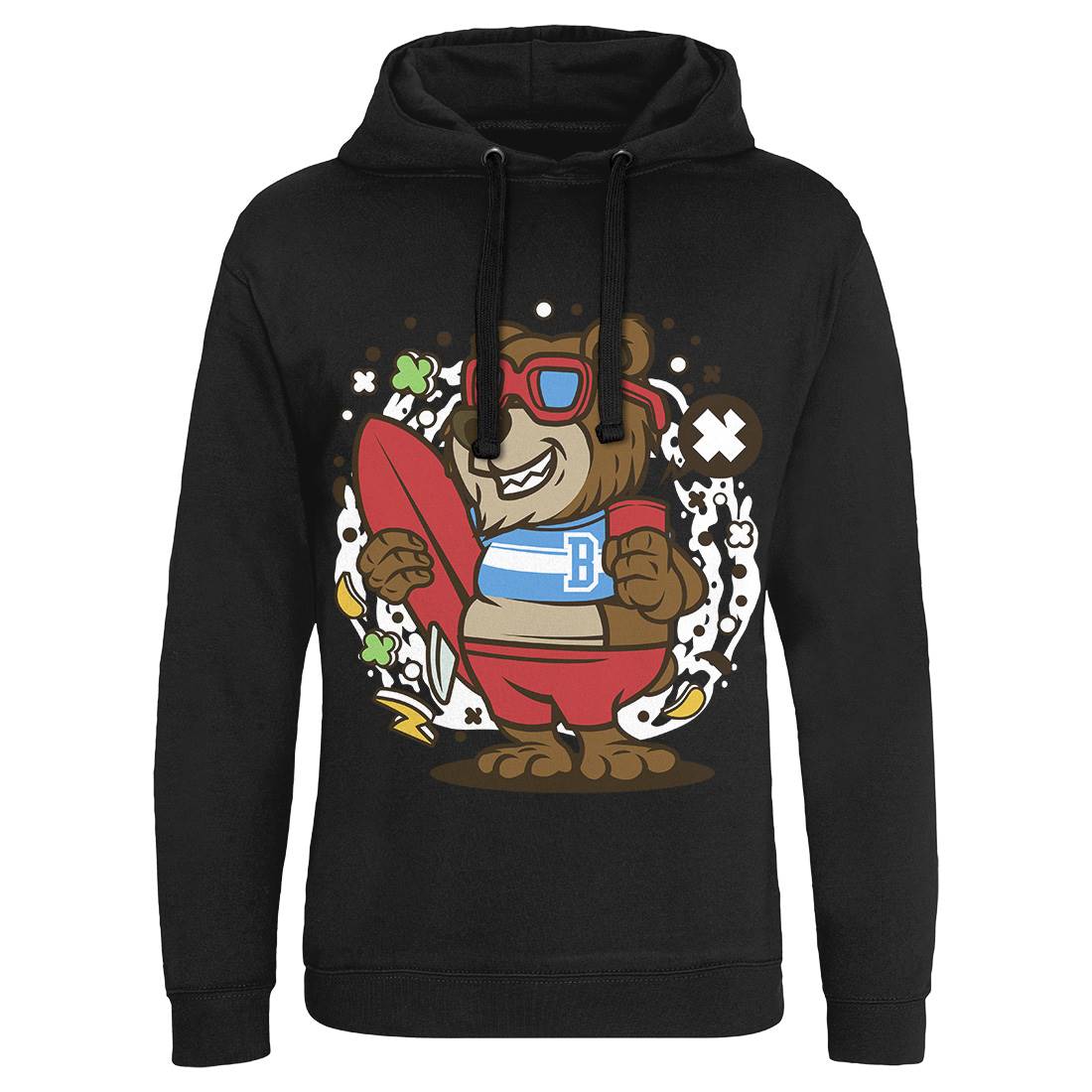 Bear Surfing Mens Hoodie Without Pocket Surf C492