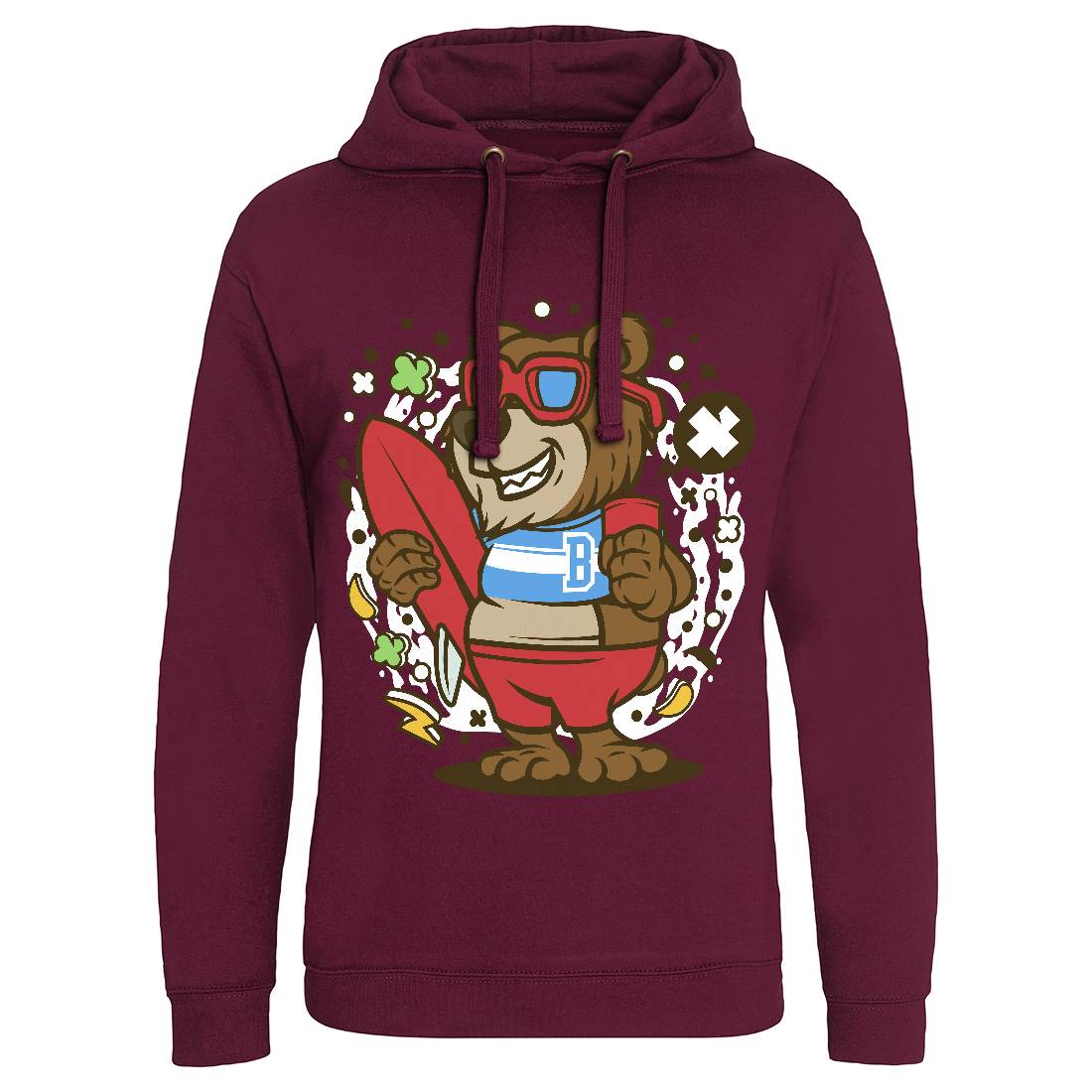 Bear Surfing Mens Hoodie Without Pocket Surf C492
