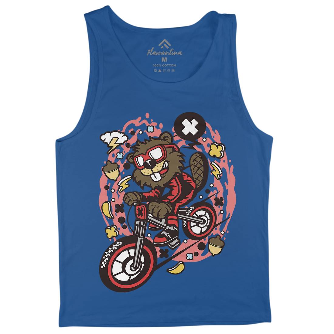 Beaver Downhill Mens Tank Top Vest Bikes C493