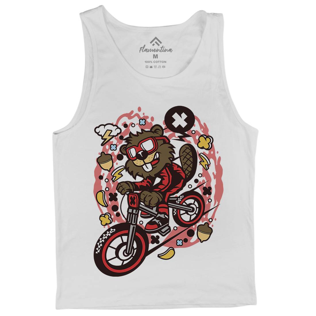 Beaver Downhill Mens Tank Top Vest Bikes C493