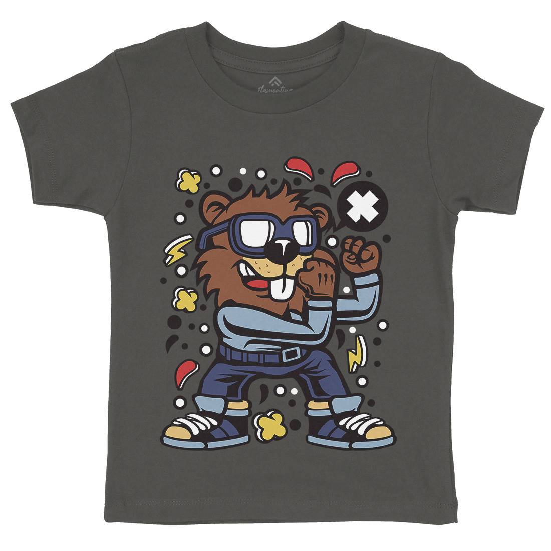 Beaver Fighter Kids Crew Neck T-Shirt Sport C494