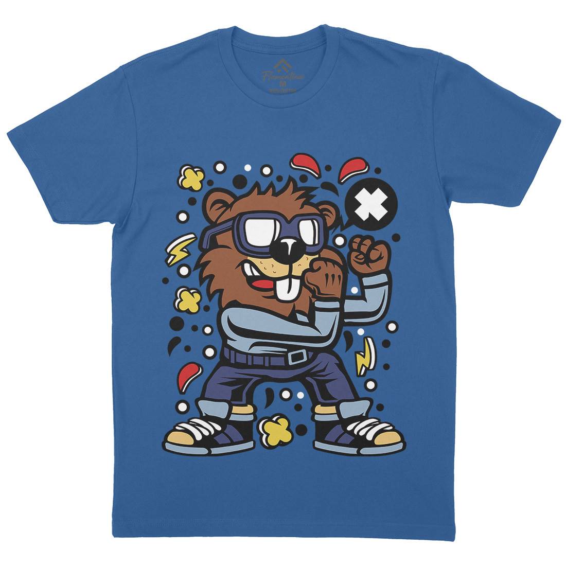 Beaver Fighter Mens Crew Neck T-Shirt Sport C494