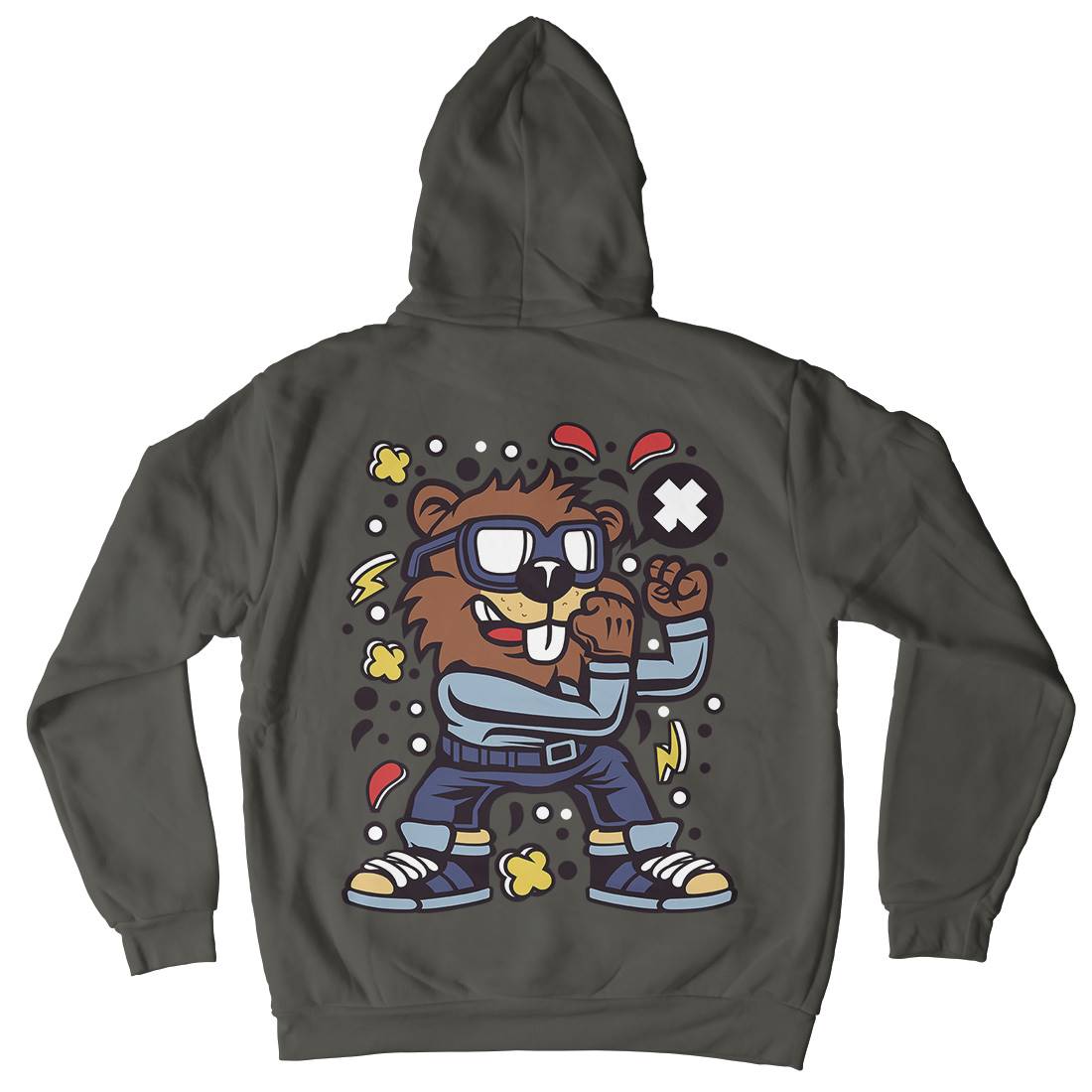 Beaver Fighter Kids Crew Neck Hoodie Sport C494