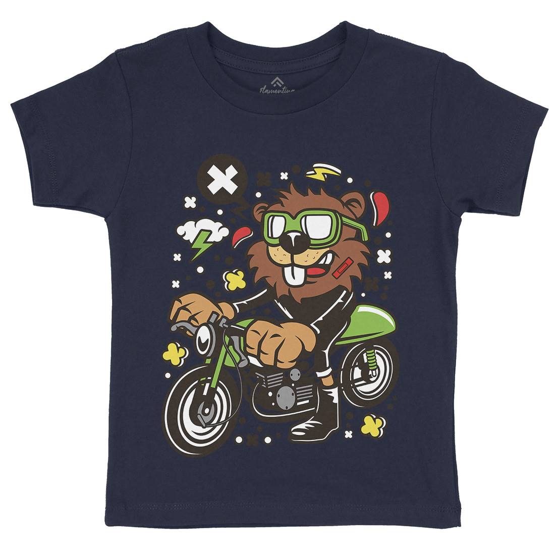 Beaver Racer Kids Crew Neck T-Shirt Cars C495