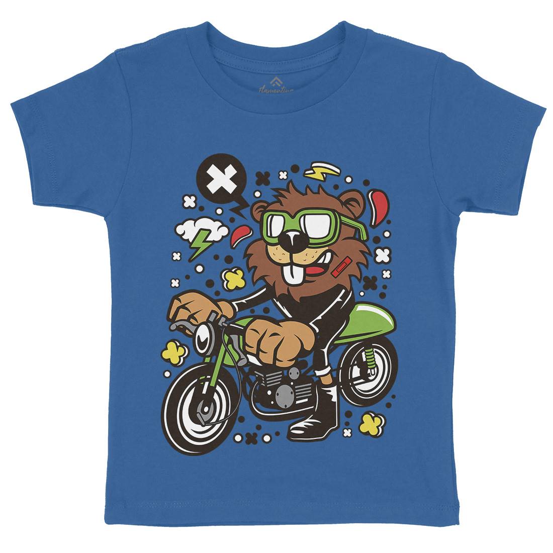 Beaver Racer Kids Organic Crew Neck T-Shirt Cars C495