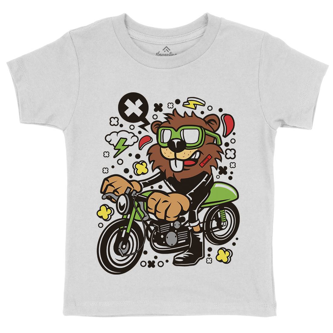 Beaver Racer Kids Organic Crew Neck T-Shirt Cars C495