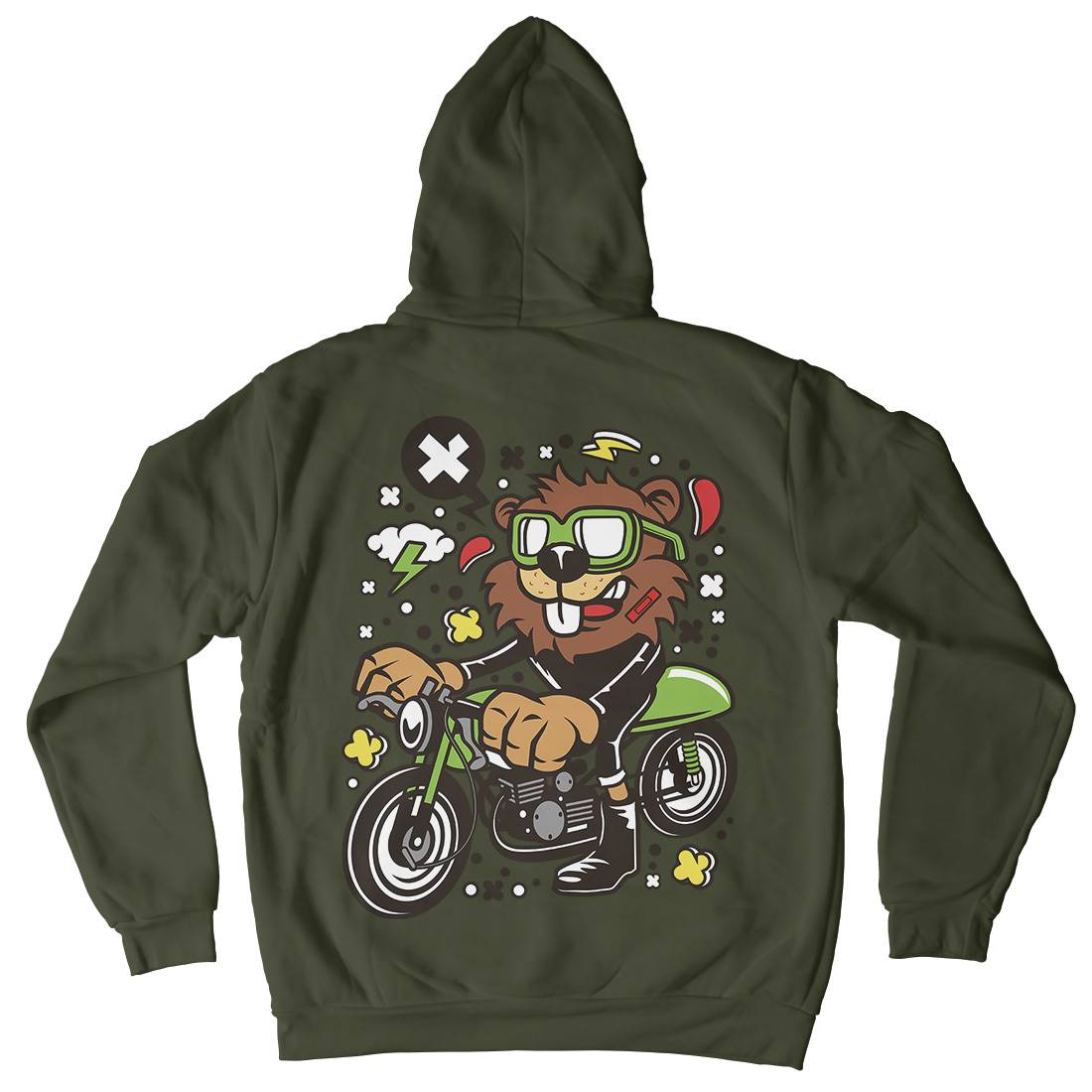 Beaver Racer Kids Crew Neck Hoodie Cars C495