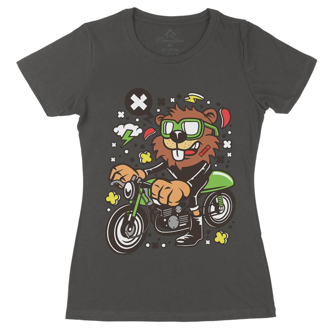 Beaver Racer Womens Organic Crew Neck T-Shirt Cars C495