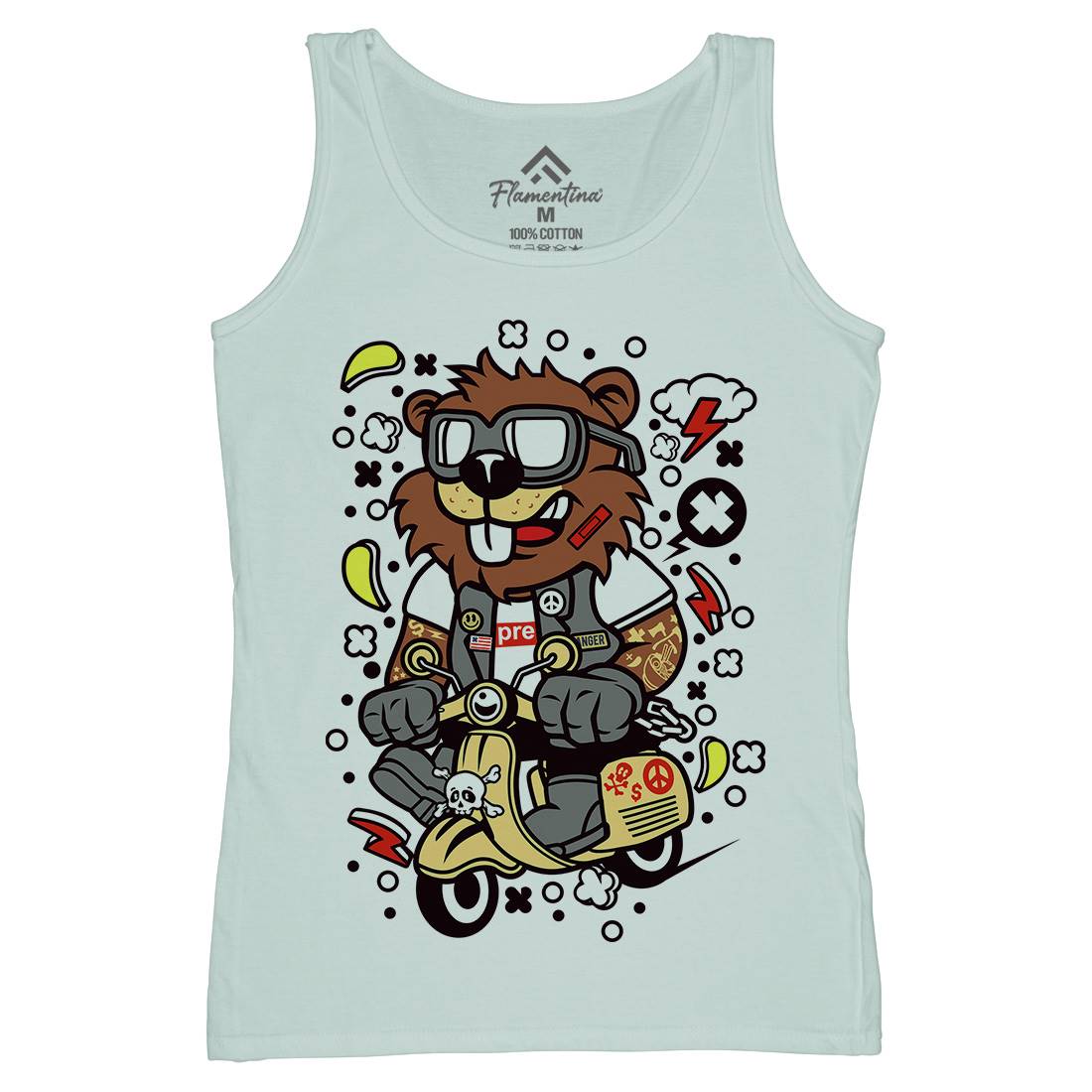 Beaver Scooter Womens Organic Tank Top Vest Motorcycles C498