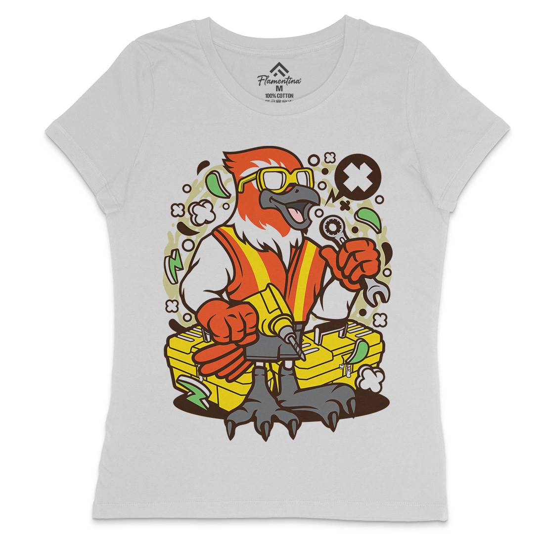 Bird Mechanic Worker Womens Crew Neck T-Shirt Work C502