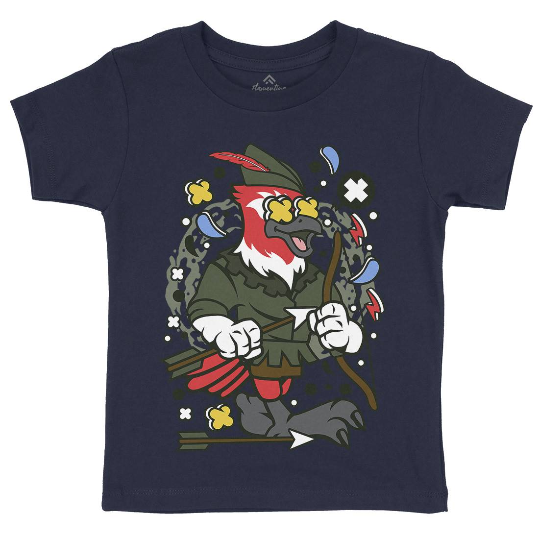 Bird Robin Hood Kids Crew Neck T-Shirt Warriors C503